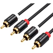 Kabel audio 2xRCA męski do 2xRCA męski Vention VAB-R06-B200 2m (czarny)