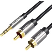 Kabel audio 3,5mm męski do 2x RCA męski Vention BCFBG 1,5m czarny