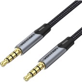 Kabel audio TRRS 3,5mm mini jack Vention BAQHF 1m Szary