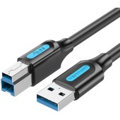 Kabel do drukarki USB 3.0 A do B Vention COOBI 2A 3m Czarny PVC