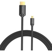 Kabel HDMI-D męski do HDMI-A męski Vention AGIBI 3m, 4K 60Hz (czarny)