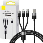 Kabel szybkiego ładowania Baseus StarSpeed USB do M+L+C 3.5A 0.6M(BLack)