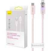 Kabel szybko ładujący Baseus USB-C do Lightning Explorer Series 1m, 20W (różowy)