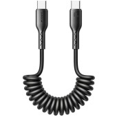 Kabel szybko ładujący do samochodu Joyroom USB-C do USB-C Easy-Travel Series 60W 1.5m, skręcany (czarny)