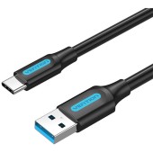 Kabel USB 3.0 A do USB-C Vention COZBH 3A 2m czarny PVC