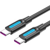 Kabel USB-C 2.0 Vention COTBG PD 100W, 5A, 1,5m czarny PVC