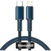 Kabel USB-C do Lightning Baseus High Density Braided, 20W, 5A, PD, 2m (niebieski)