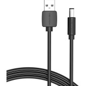 Kabel zasilający USB 2.0 do DC 5.5mm Barrel Jack 5V Vention CEYBF 1m (czarny)