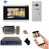 Kit Interfon Video 1 familie wireless WiFi IP65 1.3MP 7 inch Color 3in1 POE RJ45 Mentor SYKT028