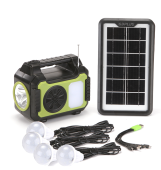 Kit solar GD-8072 dotat cu dispozitive USB cu 4 becuri si Radio HA