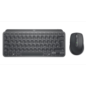 Kit Tastatura si mouse Logitech MX Keys Mini Combo, Layout German, USB, Bluetooth (Negru)