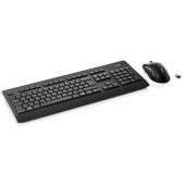 Kit Tastatura si Mouse Wireless Fujitsu LX960, 2.4GHz, 105 taste, 11 butoane multimedia, 2000 DPI, Layout US (Negru)