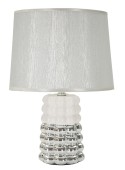 Lampa de masa Lace, Mauro Ferretti, 1 x E14, 40W, 23x33 cm, ceramica/fier, alb/argintiu