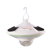 Lampa solara cu LED alb rece si glob rotativ disco 21 cm HB5509