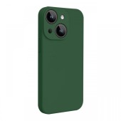 Lemontti Husa Liquid Silicon MagCharge iPhone 15 Verde (protectie 360°, material fin, captusit cu microfibra)