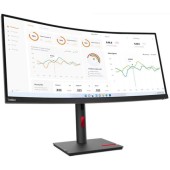 Lenovo Monitor VA LED Lenovo ThinkVision 34 T34w-30, UWQHD (3440 x 1440), HDMI, DisplayPort, Ecran curbat, 4 ms, Negru