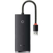 Lite 4 în 1 USB la 4x USB 3.0, 25 cm (negru)