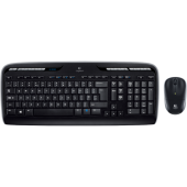 Logitech Kit Wireless Logitech MK3300 - Tastatura, USB, Layout US, Black + Mouse Optic M215, USB, Negru