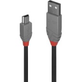 LY-36723, USB 2.0 Type A - miniUSB-B, 2m, Anthra Line