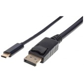 Manhattan Monitor cable adapter USB-C to DisplayPort DP 4K M/M black 2m