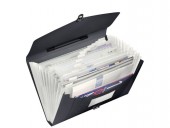 Mapa documente A4 cu clapa si maner plastic negru Esselte Vivida