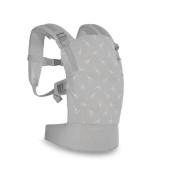 Marsupiu ergonomic pentru copii Lorelli Wally Grey Floral, din bumbac/poliester, pliabil, buzunar frontal, centuri ajustabile pentru umar si talie, 0-20 Kg