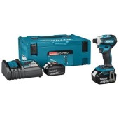 Masina de insurubat cu impact Makita DTD172RTJ, 18 V, 180 Nm, include 2 acumulatori de 5.0 Ah (Albatru)