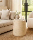 Masuta de cafea, Mauro Ferretti, Antic, 35x43 cm, oxid de magneziu, crem