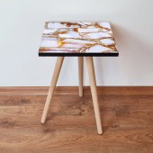 Masuta, Leona, Shp106, 35x42x35 cm, Alb / Auriu / Cămilă / Maro