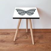 Masuta, Leona, Shp12, 35x42x35 cm, Alb/Negru