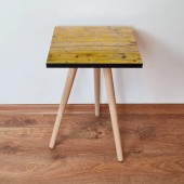 Masuta, Leona, Shp127, 35x42x35 cm, Galben / Gri / Maro