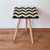 Masuta, Leona, Shp130, 35x42x35 cm, Negru / Alb / Auriu