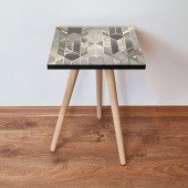 Masuta, Leona, Shp134, 35x42x35 cm, Gri / Bej / Alb