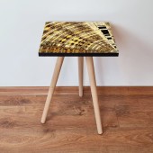 Masuta, Leona, Shp142, 35x42x35 cm, Auriu / Maro / Negru