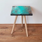 Masuta, Leona, Shp57, 35x42x35 cm, Albastru / Gri / Nurcă