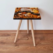 Masuta, Leona, Shp64, 35x42x35 cm, Portocaliu / Negru / Alb