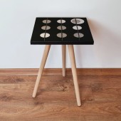 Masuta, Leona, Shp66, 35x42x35 cm, Negru / Bej / Alb