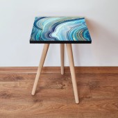 Masuta, Leona, Shp89, 35x42x35 cm, Bleumarin / Albastru / Alb / Auriu