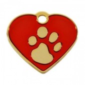 Medalion Imarc Aluminiu, Inima Labute, Auriu / Rosu, Masura S - Gravare Gratuita