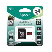 MicroSDXC Card Apacer 64 GB clasa 10 UHS-I cu adaptor, 85MB/s