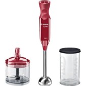 Mixer vertical Bosch MSM67120R, 750 W, 12 viteze+Turbo, Minitocator, Vas gradat, Cutit Quattro Blade, Rosu