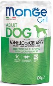 MONGE Grill Plic hrană umedă pentru câini, cu Miel şi Legume 100g