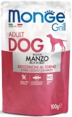MONGE Grill Plic hrană umedă pentru câini, cu Vita 100g