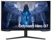 Monitor Gaming VA Mini-LED Samsung 32inch LS32BG750NPXEN, Ultra HD (3840 x 2160), HDMI, DisplayPort, AMD FreeSync Premium Pro, Ecran Curbat, Pivot, 165 Hz, 1 ms (Negru)