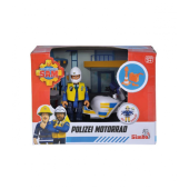 Motocicleta Simba Fireman Sam Police cu figurina Malcolm si accesorii