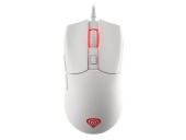 Mouse Gaming Genesis Krypton 750, USB-A, 8000 DPI, Iluminare RGB, 6 butoane programabile, Panouri interschimbabile, Greutate reglabila (Alb)