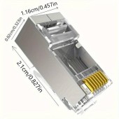 Mufa RJ45 FTP ecranata EMTEX, cat.6A, passthrough (100 buc)