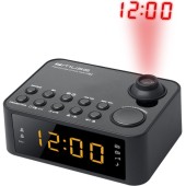 MUSE Radio cu ceas MUSE M-178 P, portabil, cu proiectie ajustabila, Dual Alarm, LED, AUX-in, Negru