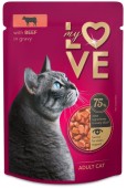 MY LOVE Plic Hrană umedă pentru pisici, cu Vită în sos 85g
