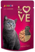 MY LOVE Plic Hrană umedă pentru pisicuţe, cu Pui 85g